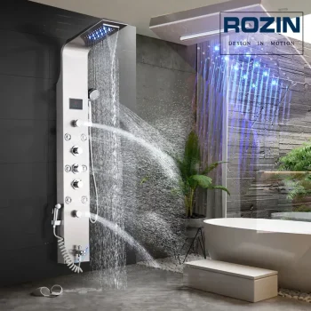 LED Light Bathroom Shower Panel Intelligent LCD Shower